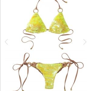 BEACH BUNNY- yellow siren sequin bikini